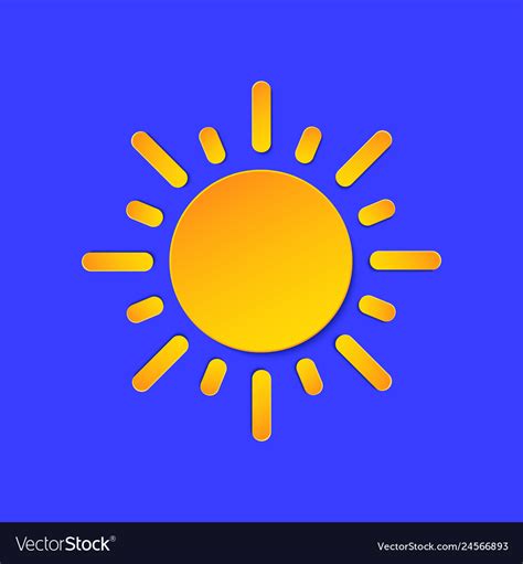 Sunny Day Weather Forecast Info Icon Yellow Sun Vector Image