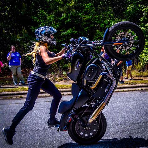 Christina Billings Harley Davidson Sportster Stunt Girl