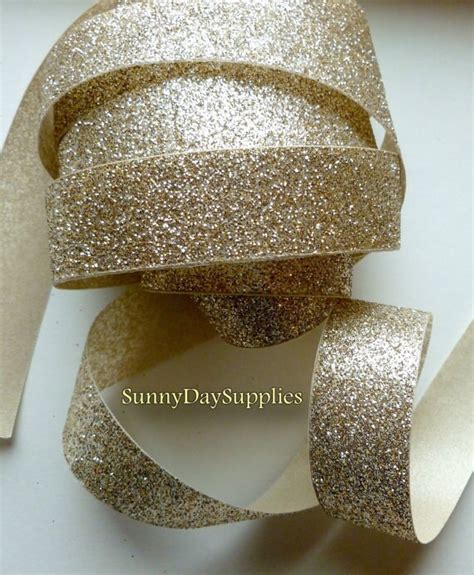Champagne Gold Glitter Ribbon Shimmer And By Sunnydaysupplies