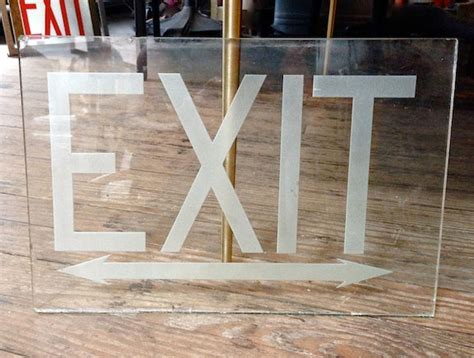 Vintage Clear Glass Exit Sign Cityfoundry