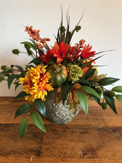 Fall Dining Table Arrangementfall Dining Table Etsy Fall Flower