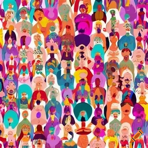 Colorful Pattern Celebrating Diversity Of Women From Different Cultures On Craiyon