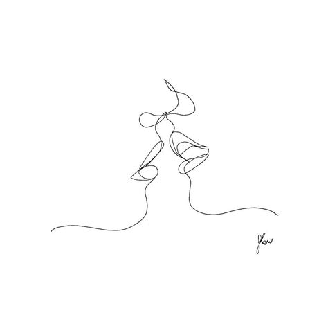 The kiss wall art simple line drawing black & white sketch fine art canvas prints minimalist style nordic pictures for bedroom home decor. I'd rather read your lips than your texts | Line art ...