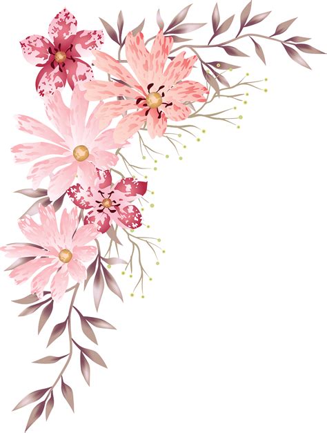 Pink Watercolor Flower Isolated Flower Png Images Vector Flowers