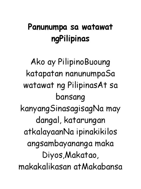 Panunumpa Sa Watawat Ngpilipinas