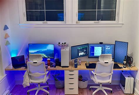 His R And Hers L Battle Station Couples Desk With Handmade