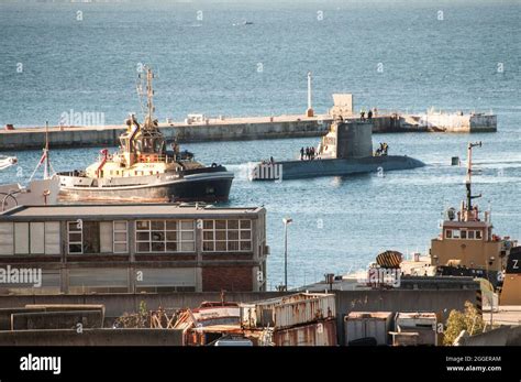 Submarine Entering Dock Simons Town Tugboat Attendance July 20 High