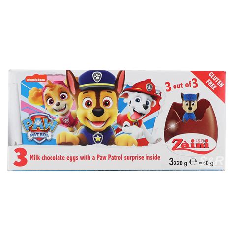 Zaini Paw Patrol Milk Chocolate Eggs 20g X 3pcs