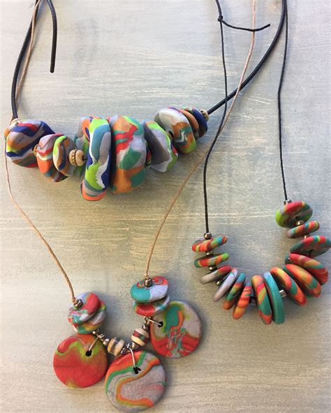 Clay Bead Necklace Bead Necklaces Clay Beads Washer Necklace