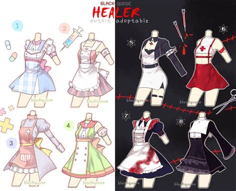 Closed Healer Outfit Adoptable 14 By Black Quose On Deviantart