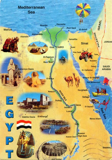 Large Tourist Map Of Egypt Egypt Africa Mapsland Maps Of The World