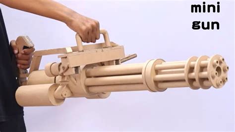 How To Make Cardboard Gatling Amazing Diy Cardboard Gun Youtube