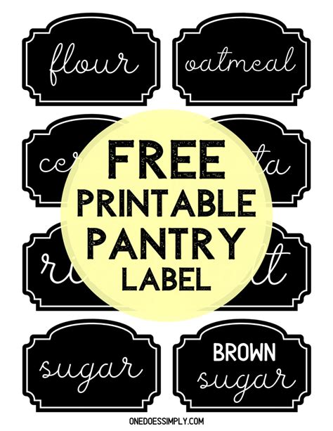 Free Printable Pantry Label One Does Simply