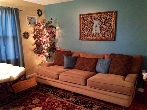 My Blue Burgundy And Beige Living Room Color Scheme And I Repurposed
