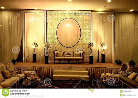 Reception stage decoration at balan farm convention centre bangalo. Elegant Banquet Hall Wedding Stage Decorations Stock Photo ...