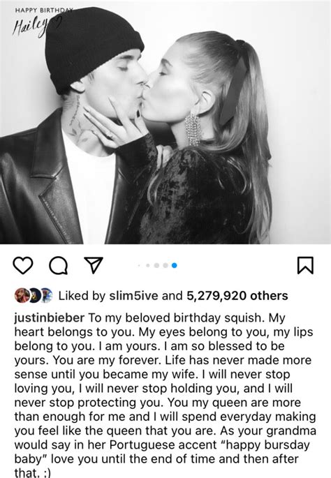 justin bieber share pictures and send sweet message to his wife hailey bieber on her 25th