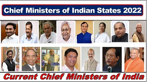 current chief minister of all states of india 2022 all state cm list 2022 indian all state cm