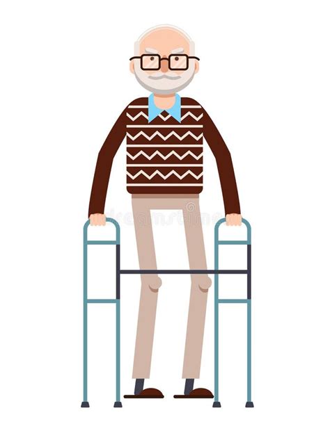 Old Man Walking Cane Stock Illustrations 2452 Old Man Walking Cane