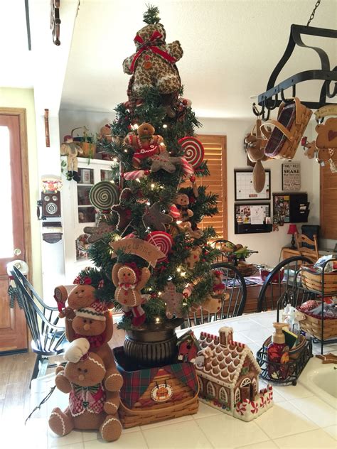 Kitchens contain lots of instant things: Love my gingerbread tree on our kitchen island | Christmas ...
