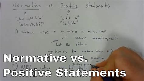 The Difference Between Normative And Positive Statements Youtube
