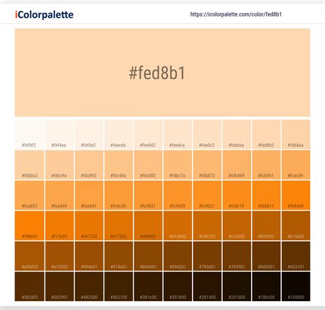 Orange Color Hex Code Chart