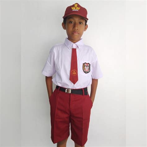 Baju Seragam Sekolah Sd Pendek Putra Lengkap Topi Dasi Lazada Indonesia
