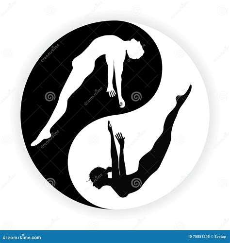 Yin Yang Male And Female Symbol Cartoon Vector 7436121