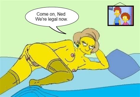 Rule 34 Edna Flanders Edna Krabappel Female Female Only Human Rod Flanders Solo The Simpsons