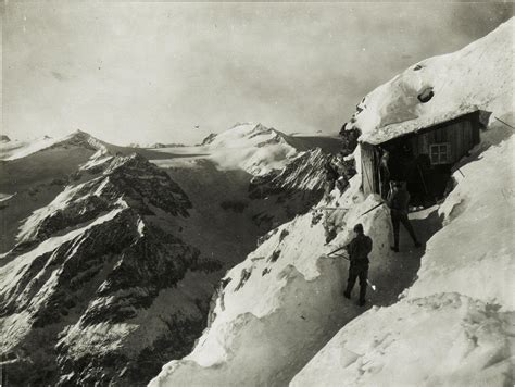 1918 Two Austro Hungarian Soldiers In A Snow Trench In The Cercen Pass
