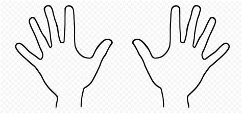 Hd Black Outline Two Hands Print Png Citypng