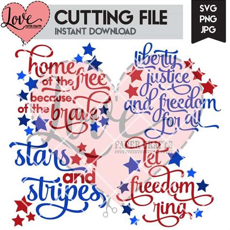 Fourth of July Cuttable SVG Titles | LovePaperCrafts.com | Fourth of