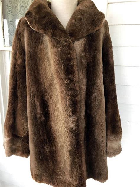 vintage sheared dyed beaver fur coat jacket winter m l