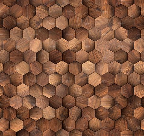 À utiliser comme background sur un site ou comme fond pour toutes vos. Hexagons wood wall seamless texture | High-Quality Abstract Stock Photos ~ Creative Market