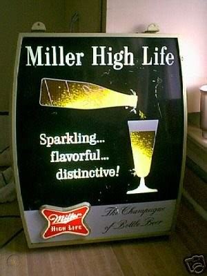 Vintage Miller High Life Motion Sign Pouring Beer Cool