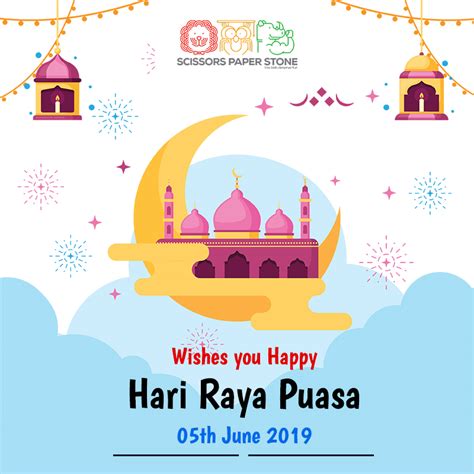 Hari raya aidilfitri adalah anugerah yang allah turunkan sebagai hadiah. Scissors Paper Stone Wishes you all Happy Hari Raya Puasa 2019