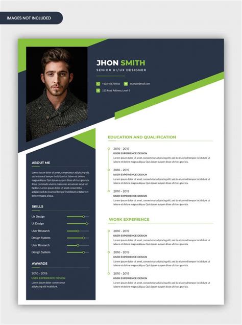 Premium Psd Modern Abstract Professional Cv Resume Template Graphic