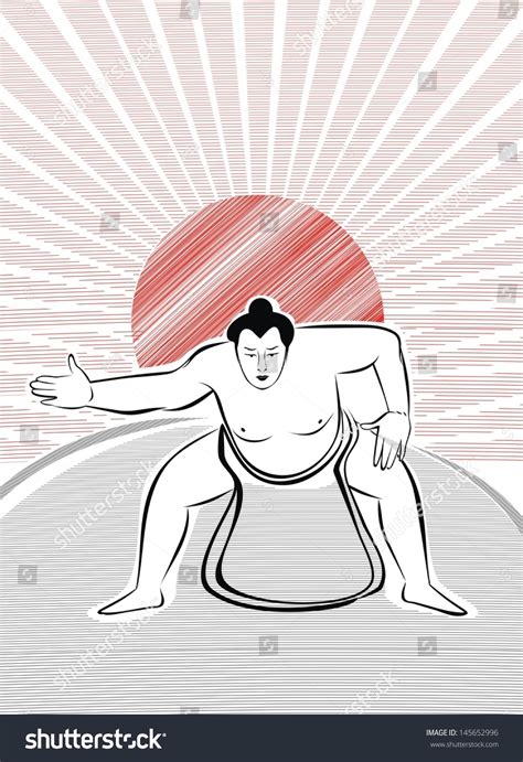 Vektor Stok Sumo Wrestler Vector Drawing Tanpa Royalti 145652996