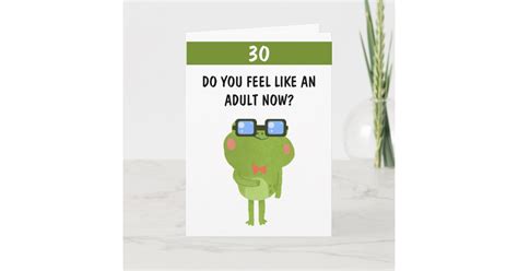 Funny Frog White Custom Son 30th Birthday Card Zazzle