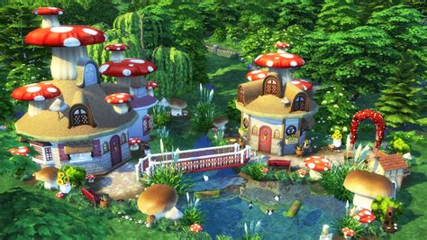 Fairy Mushroom Village Sims 4 Speed Build Youtube