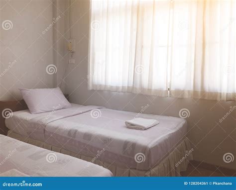 Generic Bedroom Interior Of Two Single Beds Stock Image Image Of
