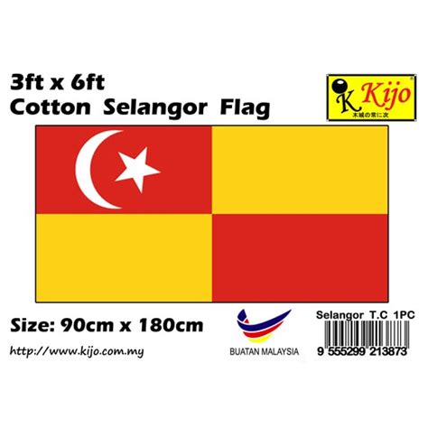 3x6ft 90x180cm Cotton Selangor Flag Negeri Selangor Bendera Negeri