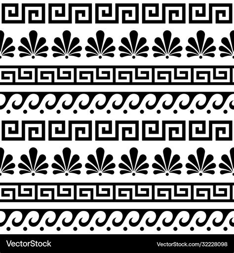 Greek Ancient Seamless Pattern Set Royalty Free Vector Image
