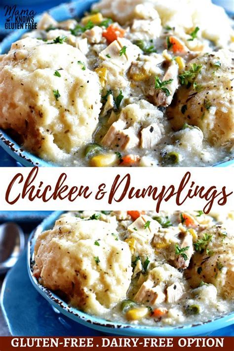 Form dough into a long log. Easy gluten-free chicken and dumplings with a dairy-free ...