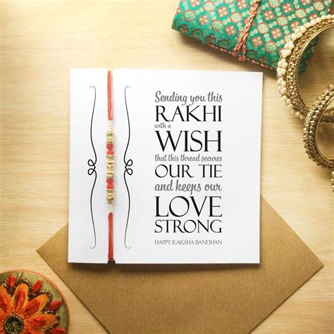 Beaded Rakhi With Happy Raksha Bandhan Card Card For My Brother