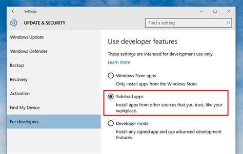 How To Sideload Apps In Windows 10 Install Apps Not In Windows Store
