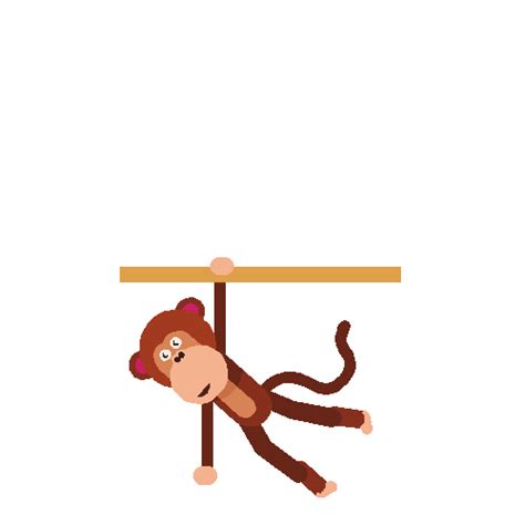 A Monkey Hanging Upside Down On A Bar