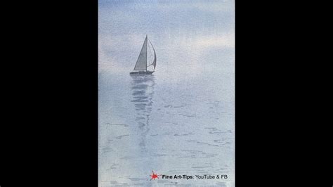 Watercolor For Beginners How To Paint A Sailing Boat Very Easy Youtube