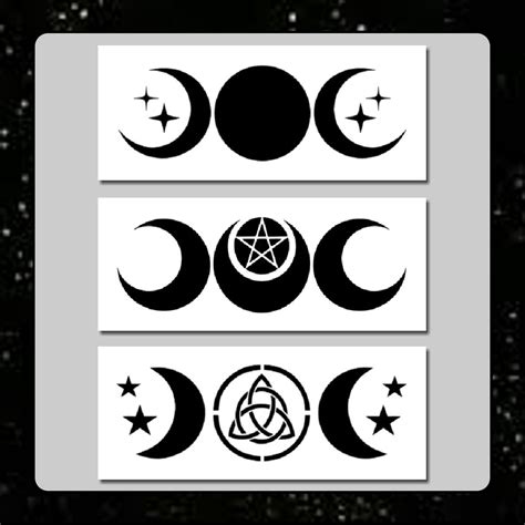 Wiccan Symbols Svg Cut File Triple Moon Goddess Svg Moon Child Clipart