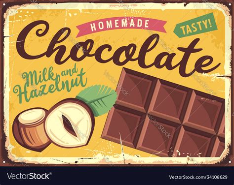 Chocolate Vintage Candy Store Sign Royalty Free Vector Image