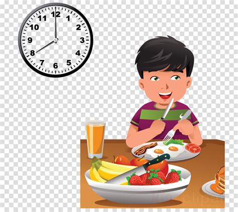 Download Child Eating Healthy Food Cartoon Clipart Breakfast Have